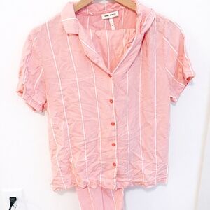 Cozy Earth Pink Striped Pajama Top & Pants Set | Size Medium